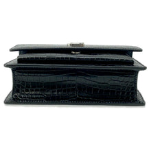 Load image into Gallery viewer, SAINT LAURENT PARIS Sunset Chain wallet Black452157 Croco embossed leather
