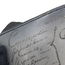 将图像加载到图库查看器中，Berluti Calligraphy Incase Eco Bag Black/Gray Nylon Scritto Venetian Leather
