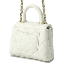 Load image into Gallery viewer, CHANEL Coco Handle Micro ChainShoulder WhiteAP4245 Caviar Leather
