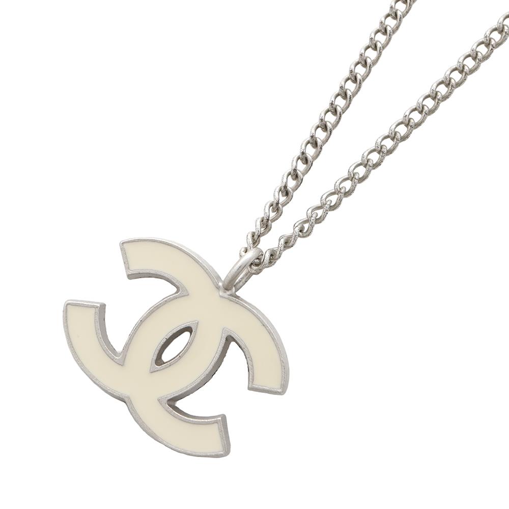 CHANEL CC LogoNecklace Ivory Metal