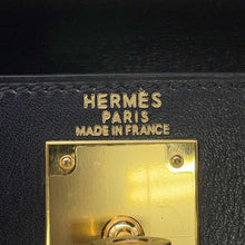 将图像加载到图库查看器中，HERMES Kelly Black Box Calf Leather Size 28
