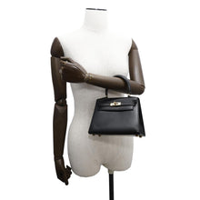 将图像加载到图库查看器中，HERMES Mini Kelly Black Box Calf Leather
