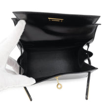 将图像加载到图库查看器中，HERMES Mini Kelly Black Box Calf Leather
