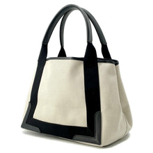Load image into Gallery viewer, BALENCIAGA Navy Kabas Black/Natural339933 Leather Canvas
