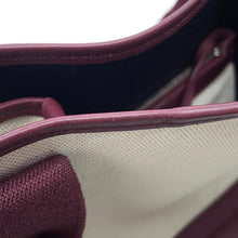 Load image into Gallery viewer, BALENCIAGA Navy Kabas Natural/Bordeaux339933 Canvas Leather
