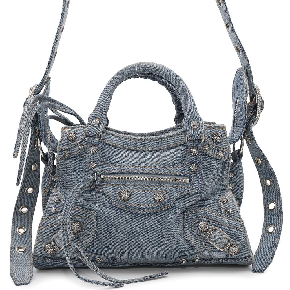 BALENCIAGA Neo Cagoule 2way Bag Blue700940 Denim Size XS