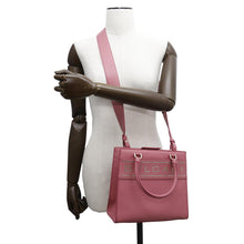 将图像加载到图库查看器中，BVLGARI Logo 2way Tote Bag Pink291221 Leather
