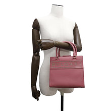 将图像加载到图库查看器中，BVLGARI Logo 2way Tote Bag Pink291221 Leather
