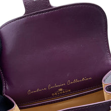 将图像加载到图库查看器中，Delvaux Brillant Queen of Desire Purple Leather Size micro
