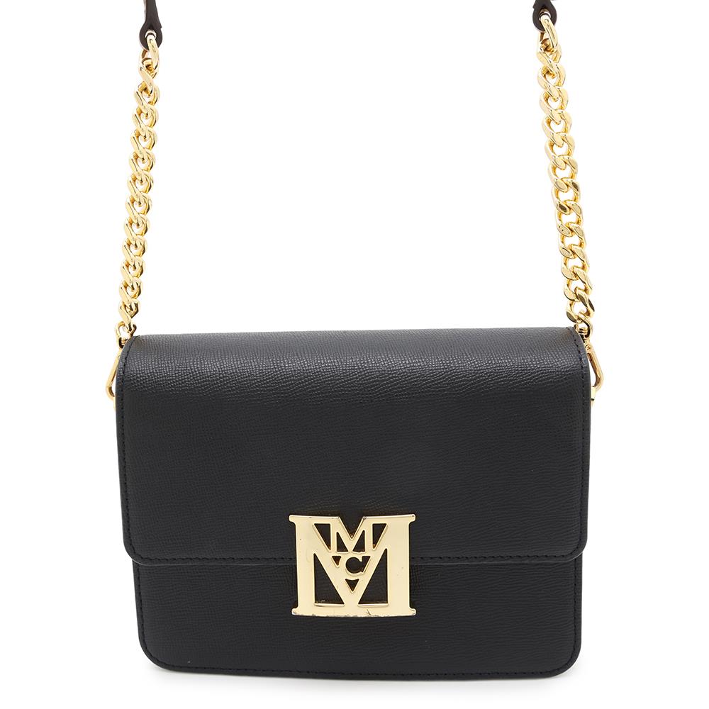 MCM Logo Shoulder Bag Brown/Black Leather