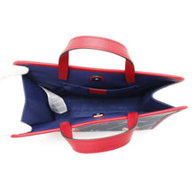 将图像加载到图库查看器中，GUCCI Jetson Tote Bag Children&#39;s Navy/Red605614 PVC Coated Canvas Leather
