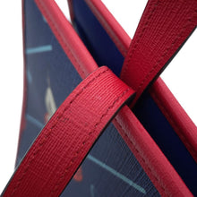 将图像加载到图库查看器中，GUCCI Jetson Tote Bag Children&#39;s Navy/Red605614 PVC Coated Canvas Leather
