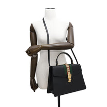 将图像加载到图库查看器中，GUCCI Cherie Line Sylvie 2wayHandbag Black431665 Leather
