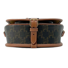 将图像加载到图库查看器中，CELINE Triomphe Folco Shoulder Bag Tan191502 PVC Coated Canvas Leather Size Medium
