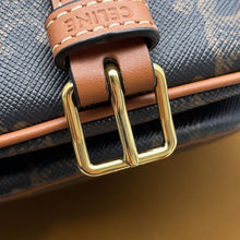 将图像加载到图库查看器中，CELINE Triomphe Folco Shoulder Bag Tan191502 PVC Coated Canvas Leather Size Medium
