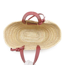 将图像加载到图库查看器中，CELINE Teen Triomphe Classic Panniers Beige/Pink194002CGG Raffia Leather
