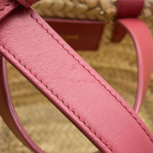 将图像加载到图库查看器中，CELINE Teen Triomphe Classic Panniers Beige/Pink194002CGG Raffia Leather
