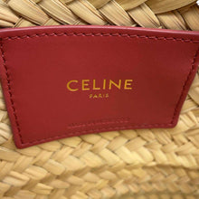 将图像加载到图库查看器中，CELINE Teen Triomphe Classic Panniers Beige/Pink194002CGG Raffia Leather
