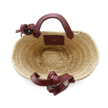 Load image into Gallery viewer, CELINE Triomphe pannier Beige/Bordeaux Raffia Leather Size Mini

