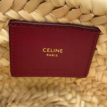 Load image into Gallery viewer, CELINE Triomphe pannier Beige/Bordeaux Raffia Leather Size Mini
