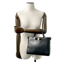 Load image into Gallery viewer, Ferragamo Vala 2WAY Shoulder Bag Black Leather
