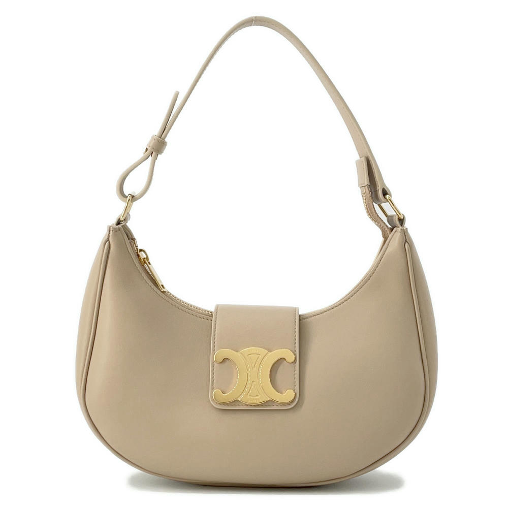 CELINE AVA One Shoulder Bag Beige114493DGQ Leather Size Medium