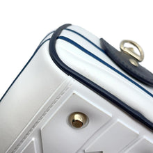 将图像加载到图库查看器中，Dior Vibe 2WAY Bowling Bag White/NavyM6209OOBR Leather Rubber Size Small
