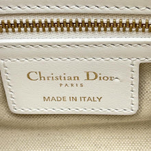 将图像加载到图库查看器中，Dior Vibe 2WAY Bowling Bag White/NavyM6209OOBR Leather Rubber Size Small
