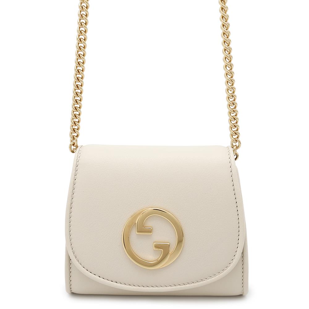 GUCCI Interlocking G Blondie Chain Wallet Ivory725219 Leather