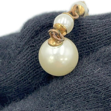 Load image into Gallery viewer, CHANEL CC Logo Rhinestone Double Brooch Gold Gold Plated Rhinestone Faux Pearl
