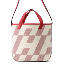 将图像加载到图库查看器中，HERMES H Ambie Tote Bag Framboise/Ecru Toile H Swift Leather Size PM
