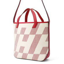 Load image into Gallery viewer, HERMES H Ambie Tote Bag Framboise/Ecru Toile H Swift Leather Size PM
