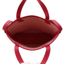 Load image into Gallery viewer, HERMES H Ambie Tote Bag Framboise/Ecru Toile H Swift Leather Size PM
