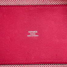 Load image into Gallery viewer, HERMES H Ambie Tote Bag Framboise/Ecru Toile H Swift Leather Size PM

