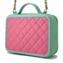 Load image into Gallery viewer, CHANEL CCFiligree Vanity ChainShoulder Bag Pink/GreenA93343 Caviar Leather
