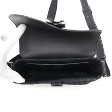 将图像加载到图库查看器中，Dior Oblique Saddle Flap Messenger Bag Black1ADPO049YKS Jacquard Grained CalfLeather Size Small
