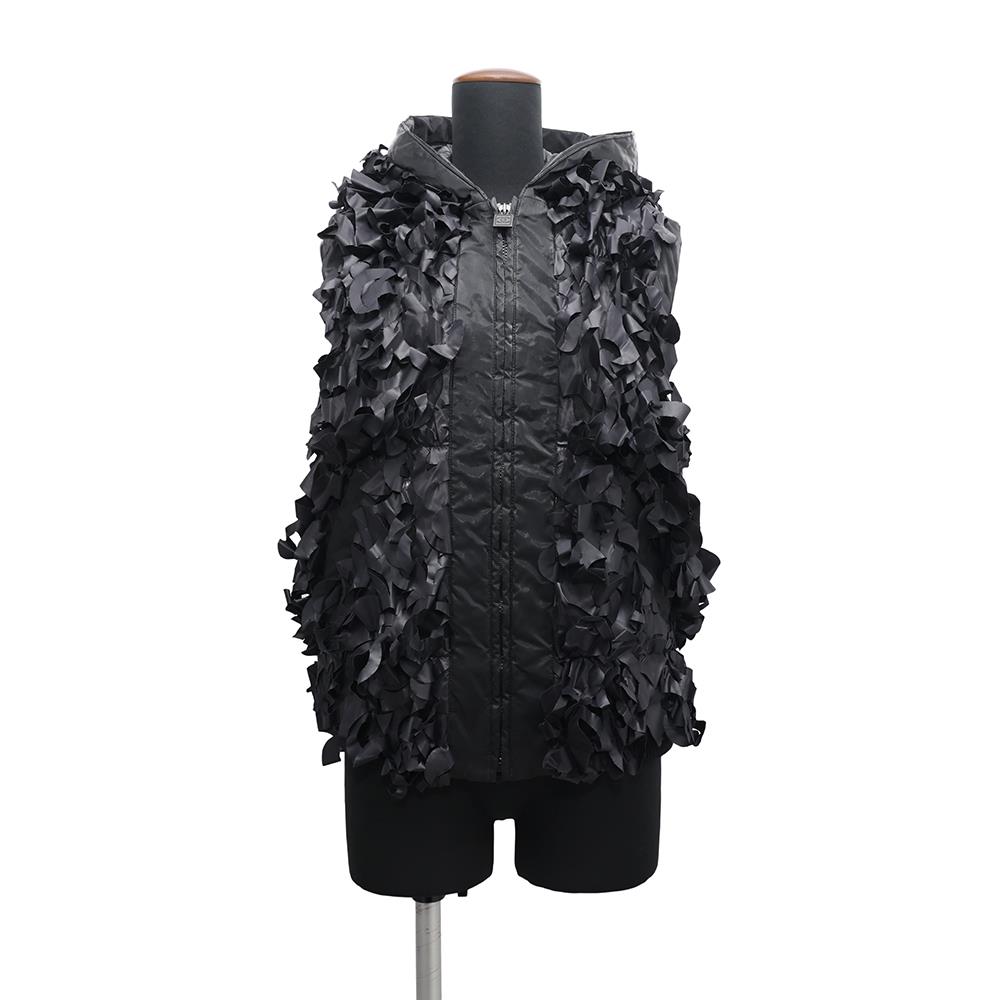 CHANEL Sports line hooded vest Size 38 BlackP36696 Polyurethane70% Nylon30%