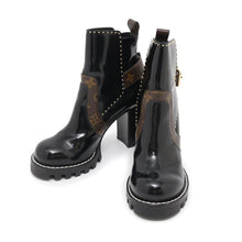 Load image into Gallery viewer, LOUIS VUITTON Star Trail Line Boots Noir Monogram Patent Leather Size 36 1/2
