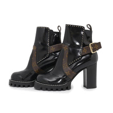 Load image into Gallery viewer, LOUIS VUITTON Star Trail Line Boots Noir Monogram Patent Leather Size 36 1/2
