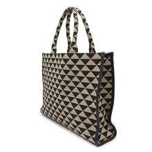 Load image into Gallery viewer, PRADA Symbol Tote Bag Beige/Black1BA356 Canvas Size Large
