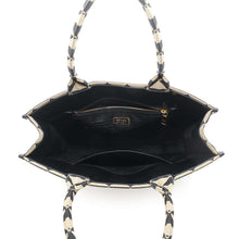 Load image into Gallery viewer, PRADA Symbol Tote Bag Beige/Black1BA356 Canvas Size Large
