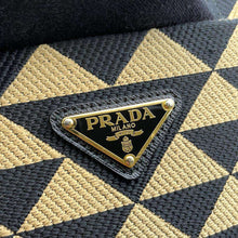 Load image into Gallery viewer, PRADA Symbol Tote Bag Beige/Black1BA356 Canvas Size Large
