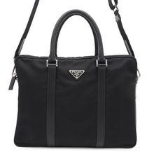 Load image into Gallery viewer, PRADA 2way Briefcase BlackVA0871 Saffiano LeatherLeather Nylon
