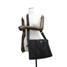 Load image into Gallery viewer, PRADA 2way Briefcase BlackVA0871 Saffiano LeatherLeather Nylon

