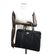 Load image into Gallery viewer, PRADA 2way Briefcase BlackVA0871 Saffiano LeatherLeather Nylon
