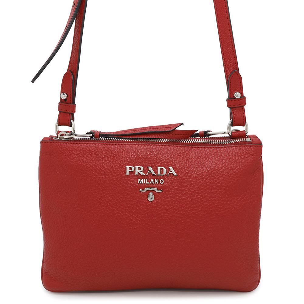 PRADA Shoulder Bag Red1BH046 Leather