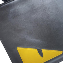 Load image into Gallery viewer, FENDI Monster Clutch Bag Black/Yellow7N0078 Leather
