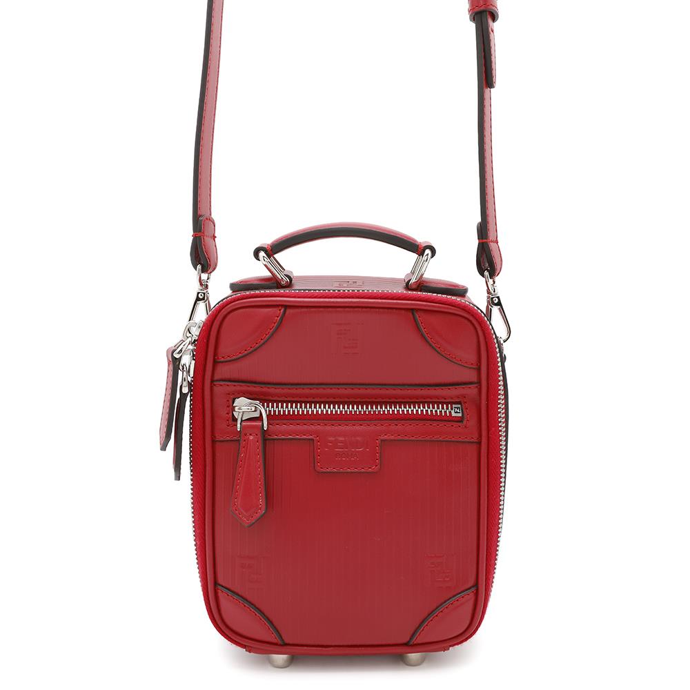 FENDI Travel Mini Bag Shoulder Bag Red7VA542 Leather