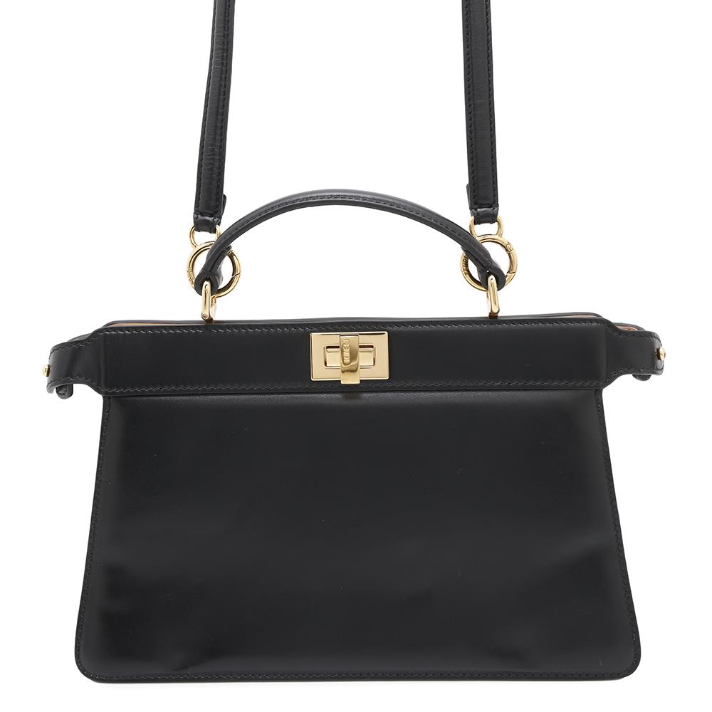 FENDI Peekaboo Iseeu East West 2way Bag Black8BN323 Leather