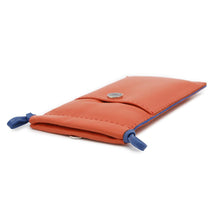 Load image into Gallery viewer, HERMES pillow phone case Orange Poppy/Blue France Lambskin
